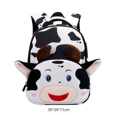 As meninas animais impermeáveis do jardim de infância dos desenhos animados 3D da trouxa das crianças da vaca formam Schoolbags
