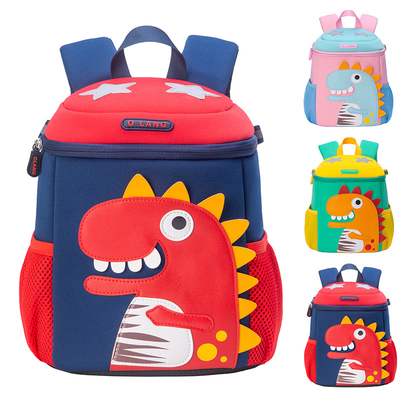Criança bonito impermeável Bookbag dos desenhos animados do dinossauro 3D de Mochila da trouxa das crianças do jardim de infância