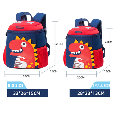 Criança bonito impermeável Bookbag dos desenhos animados do dinossauro 3D de Mochila da trouxa das crianças do jardim de infância