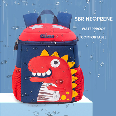 Criança bonito impermeável Bookbag dos desenhos animados do dinossauro 3D de Mochila da trouxa das crianças do jardim de infância