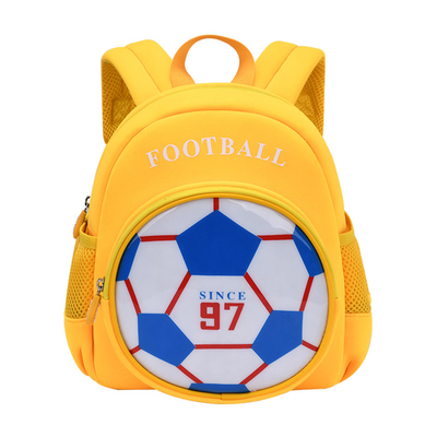 Trouxa azul do futebol 3D/alforje bonito dos desenhos animados para meninos