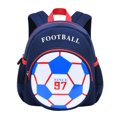 Trouxa azul do futebol 3D/alforje bonito dos desenhos animados para meninos