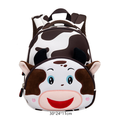 As meninas animais impermeáveis do jardim de infância dos desenhos animados 3D da trouxa das crianças da vaca formam Schoolbags