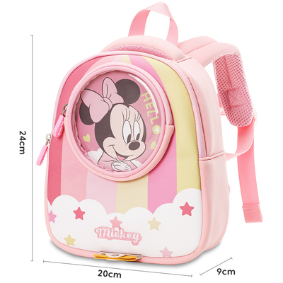 Mochila perdido das crianças do jardim de infância de Minnie Mickey Waterproof Kids Backpack Disney o anti