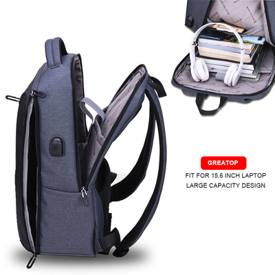 Trouxas da faculdade dos homens do portátil roubo Daypacks de USB de 15,6 polegadas anti