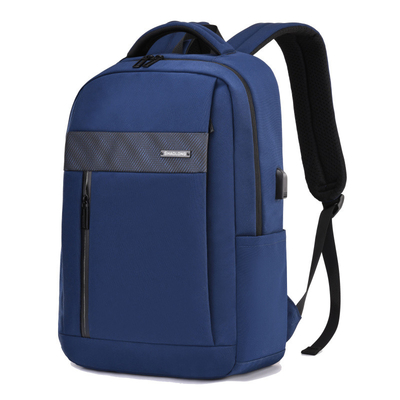 trouxa USB do portátil do negócio 15.6inch que carrega o saco de couro preto do portátil