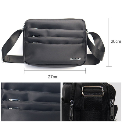 Cruz preta de Bag Multi Pocket do mensageiro do ombro - nylon ocasional do saco para o transporte de cadáveres