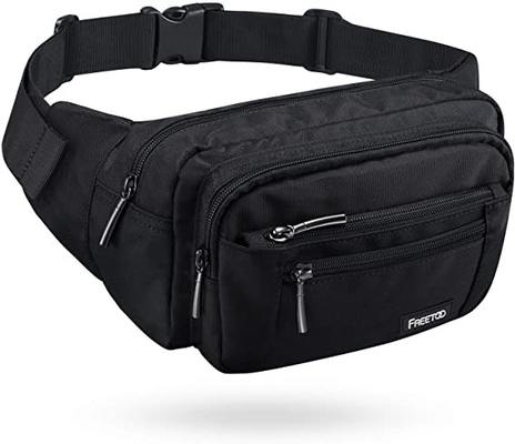 Saco da cintura do à prova de água das mulheres de Bum Fashion Fanny Pack Men com os 6 bolsos fechados
