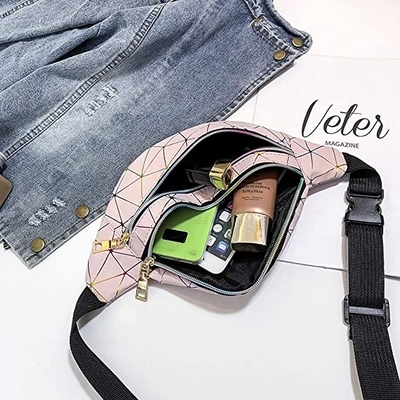 O plutônio cobre os bolsos do fecho de correr do bloco 3 de Bum Waist Bag Festival Fanny impermeáveis