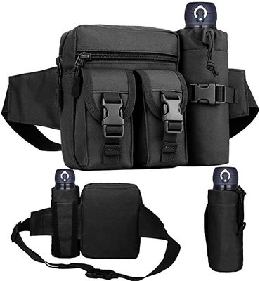 Bum Bag Canvas Waist Pouch impermeável de serviço público militar com suporte de garrafa