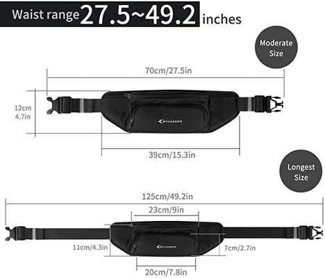 Correia impermeável de Bum Jogging Belt Bag Running do poliéster com suporte de garrafa