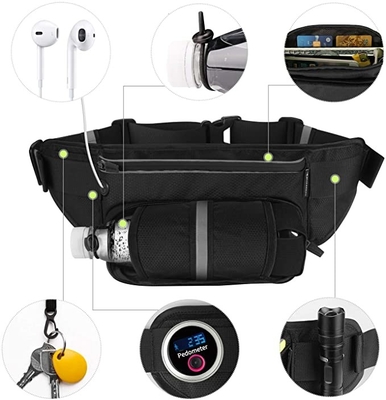 Correia impermeável de Bum Jogging Belt Bag Running do poliéster com suporte de garrafa