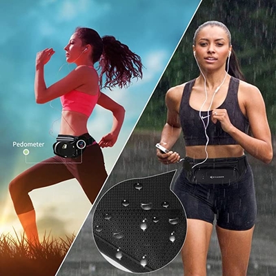 Correia impermeável de Bum Jogging Belt Bag Running do poliéster com suporte de garrafa