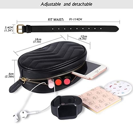 Transversal - saco impermeável de couro da correia do plutônio de Fanny Pack da forma do corpo