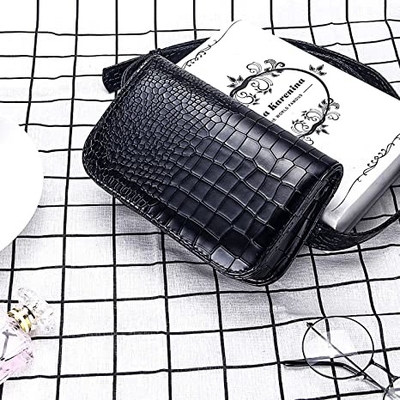 Cruz pequena do crocodilo - corpo Fanny Pack Pu Leather Purses com bolsos do telefone celular