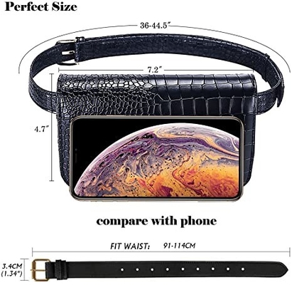 Cruz pequena do crocodilo - corpo Fanny Pack Pu Leather Purses com bolsos do telefone celular