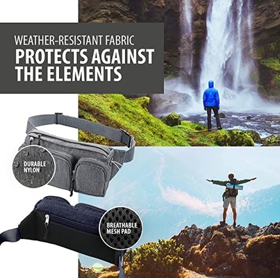 Saco de Fanny Pack Hiking Cute Waist da forma de 6 bolsos