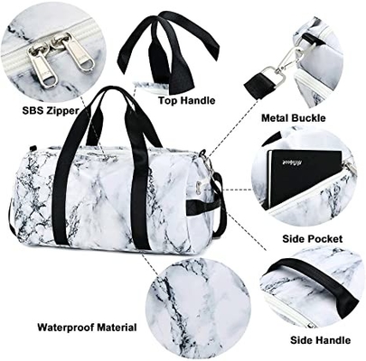 O Marble White ostenta sacos de Duffle para as mulheres 800g ocasional dos homens