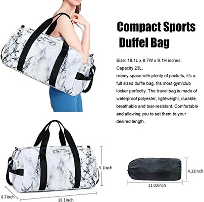 O Marble White ostenta sacos de Duffle para as mulheres 800g ocasional dos homens