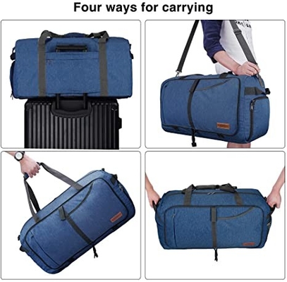 saco dobrável do Weekender do Duffel do curso 65l para o rasgo impermeável das mulheres dos homens resistente