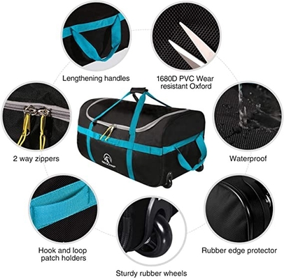 Saco de Duffle dobrável com rodas 85l 120l 140l 1680d Oxford dobrável