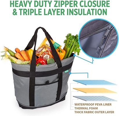 O delicado térmico de Gray Insulated Cooler Bag HD tomou partido refrigerador isolado