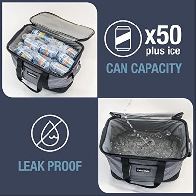 O saco isolado dobrável Leakproof tomou partido brandamente um saco mais fresco da lata portátil do mantimento 50