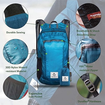 Caminhando o material de pouco peso do à prova de água 70L Oxford da trouxa de Daypack Packable