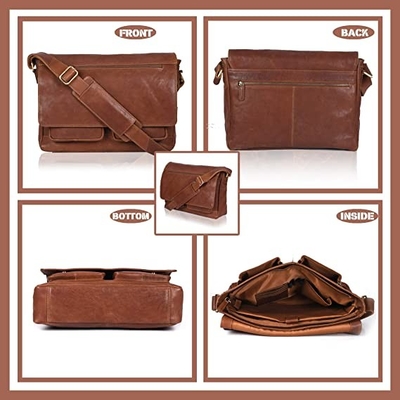 o mensageiro de couro Bag Canvas Cowhide 400g das mulheres do portátil 14inch