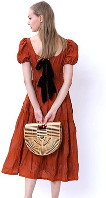 A bolsa de bambu Tote Bags acolchoado feito a mão das mulheres do OEM