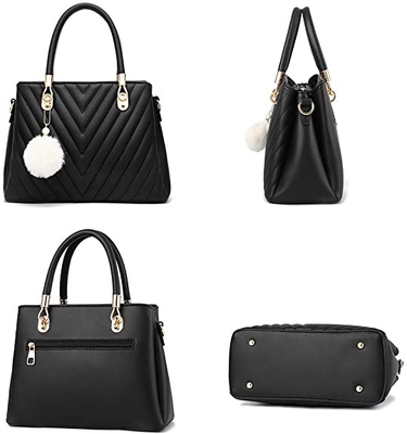 Sacola superior do punho da bolsa luxuosa das mulheres de couro do plutônio da forma