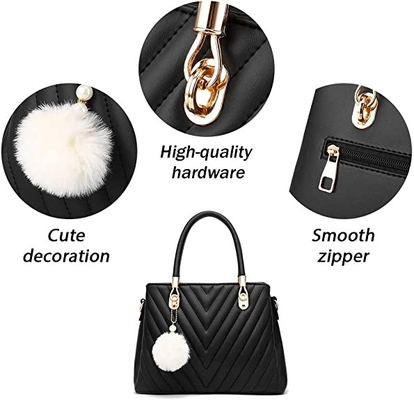 Sacola superior do punho da bolsa luxuosa das mulheres de couro do plutônio da forma