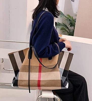 As senhoras espaçosas luxuosas da grande capacidade da bolsa das mulheres da lona cruzam - a bolsa do corpo